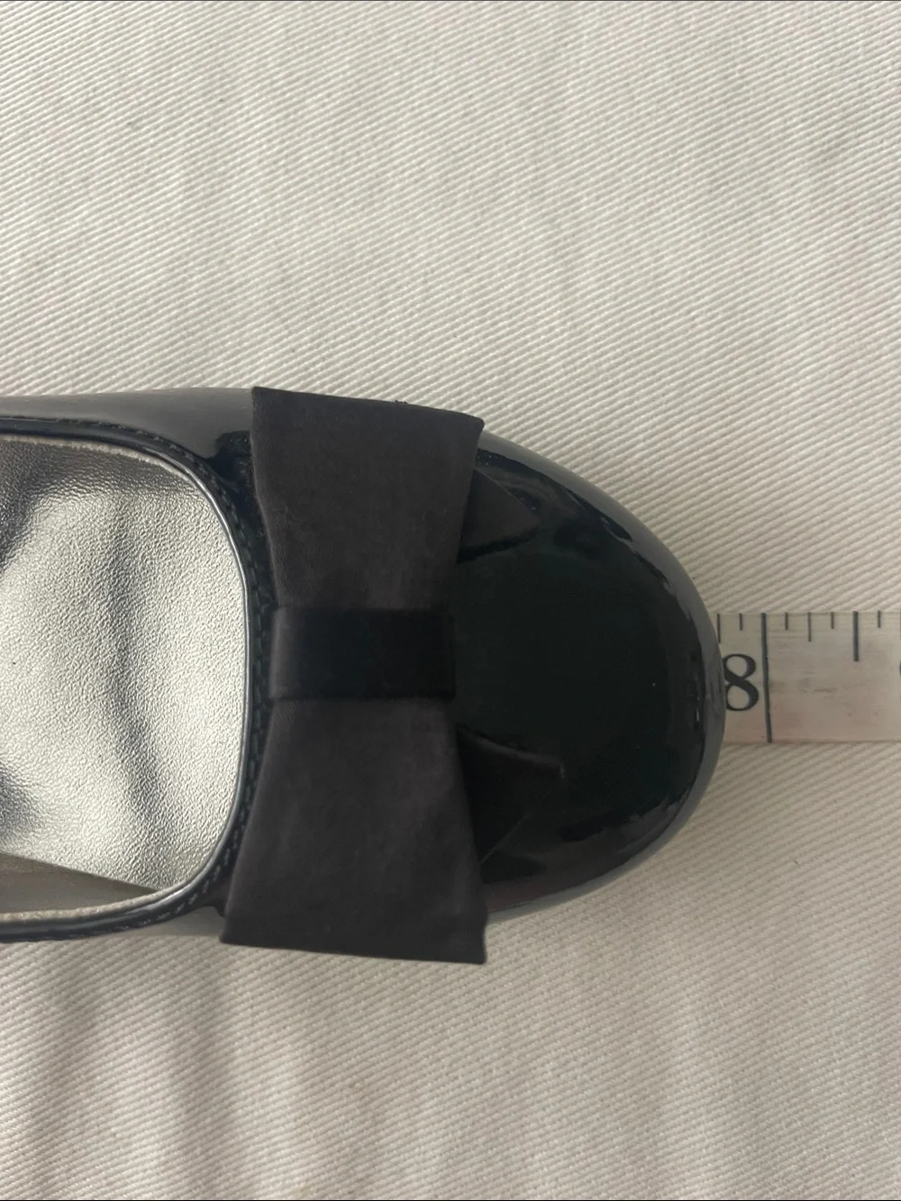 NWOT Nina Size 11 M Girls Black Patent Mary Jane Flats with Bow Accent